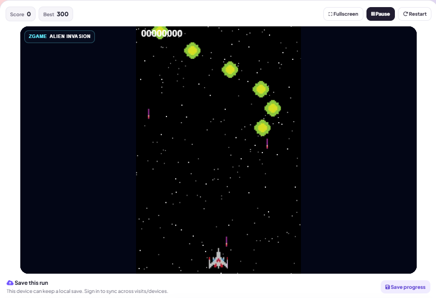 Alien Invasion browser game preview