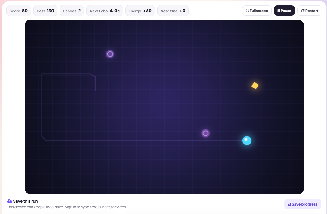 Echo Trap browser game preview