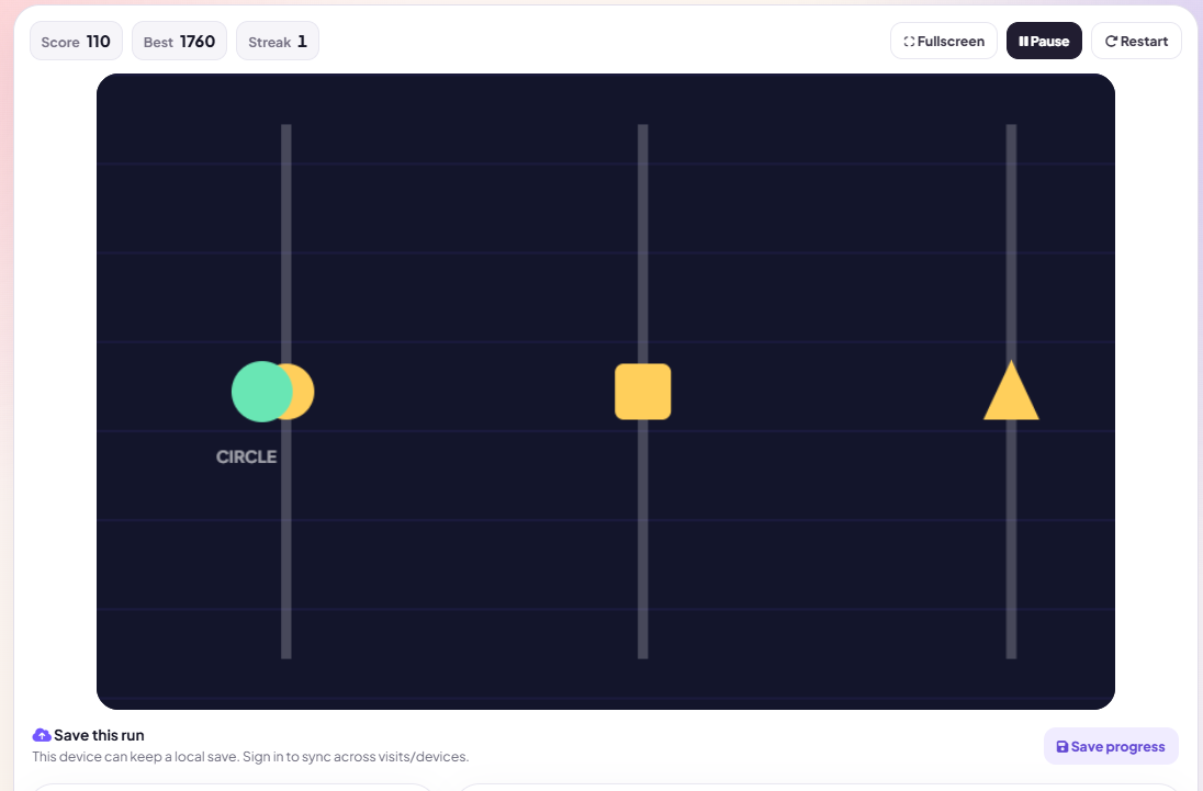 Shape Shift Survival browser game preview
