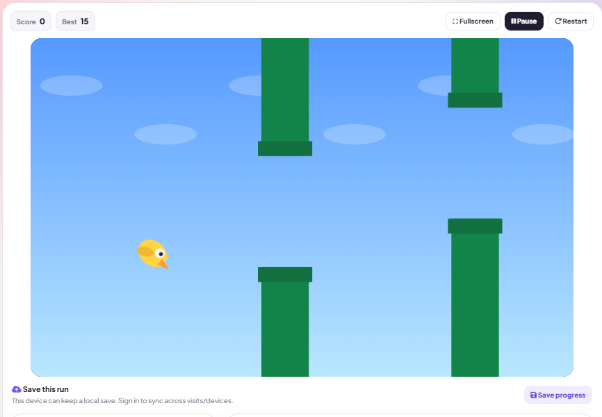 Sky Hopper browser game preview